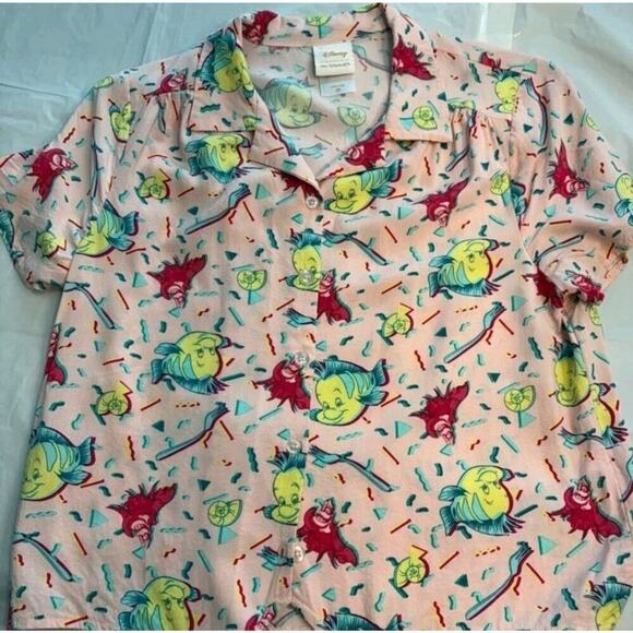 DISNEY LITTLE MERMAID Flounder & Sebastian Tie TOP Size Med - Picture 5 of 7